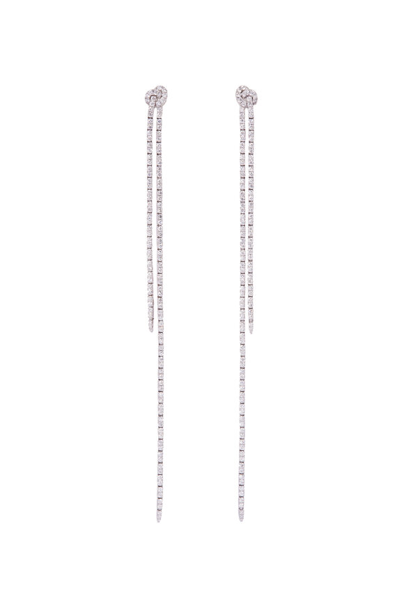 Sidney Garber Long Knot Diamond Earrings