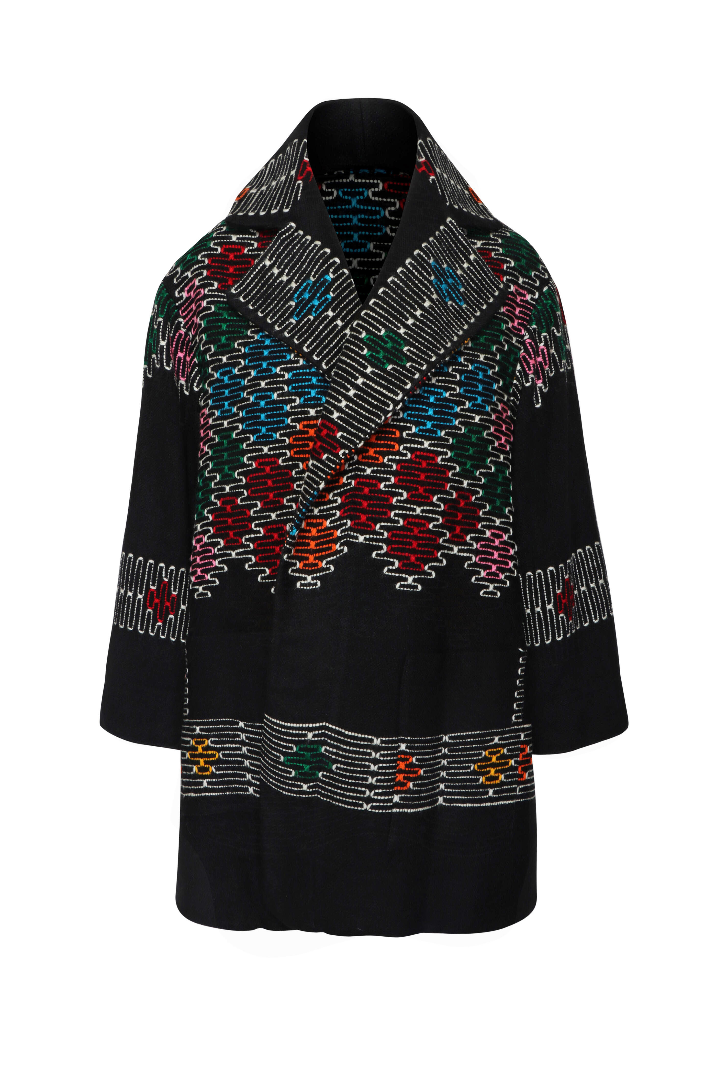 Rianna + Nina - Ooak Black Coralli Embroidered Wool Jacket