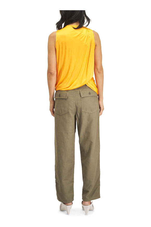 Loewe Dark Yellow Draped Asymmetrical Blouse - view 4