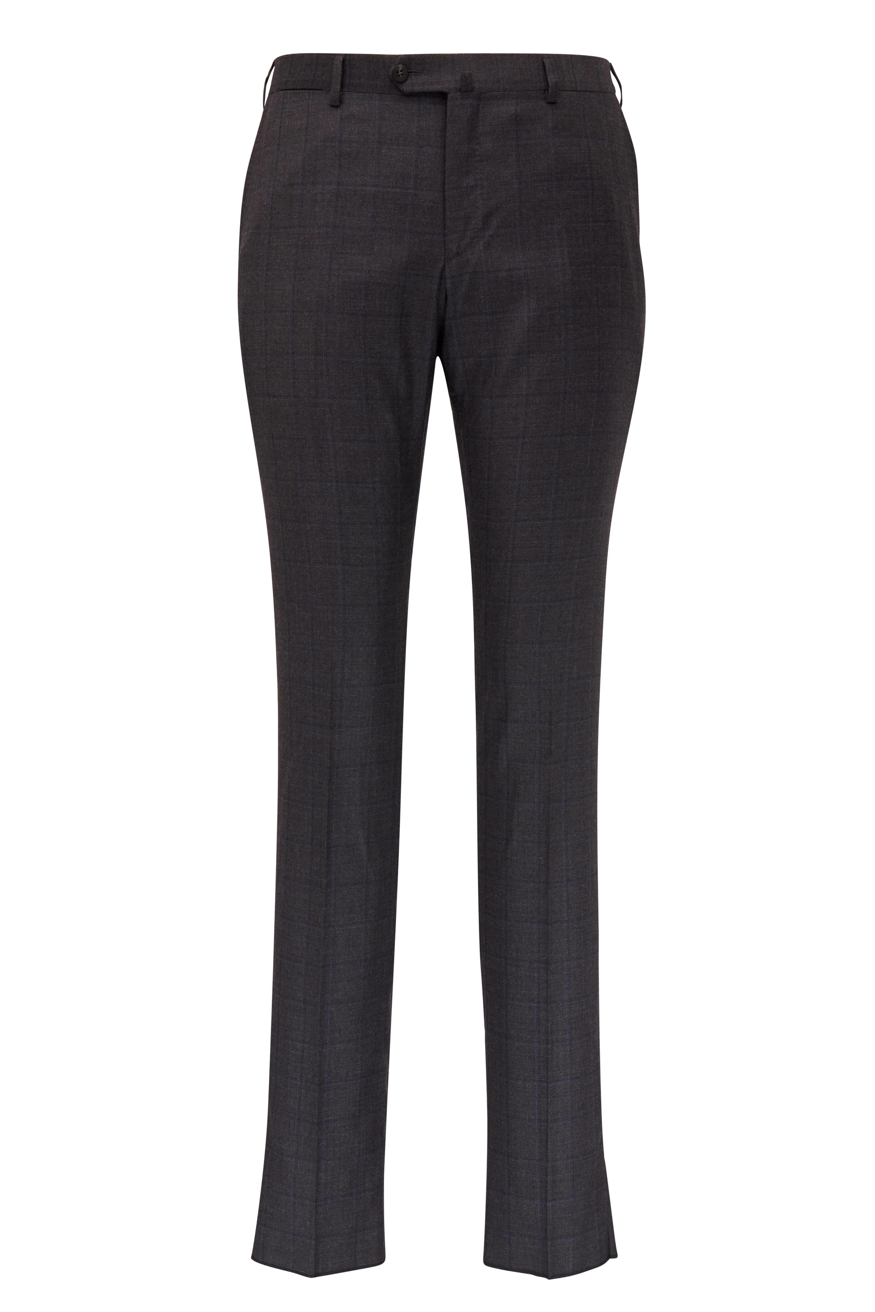 Wool Tonal Isaia & Cashmere - Windowpane Suit Gray