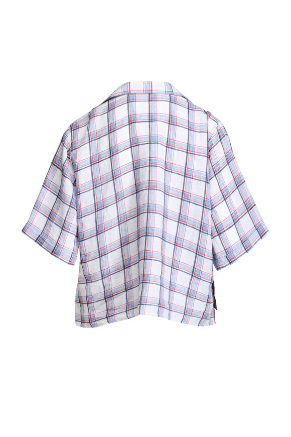 Frank & Eileen Rosie Multicolor Plaid Short Sleeve Blouse - view 2