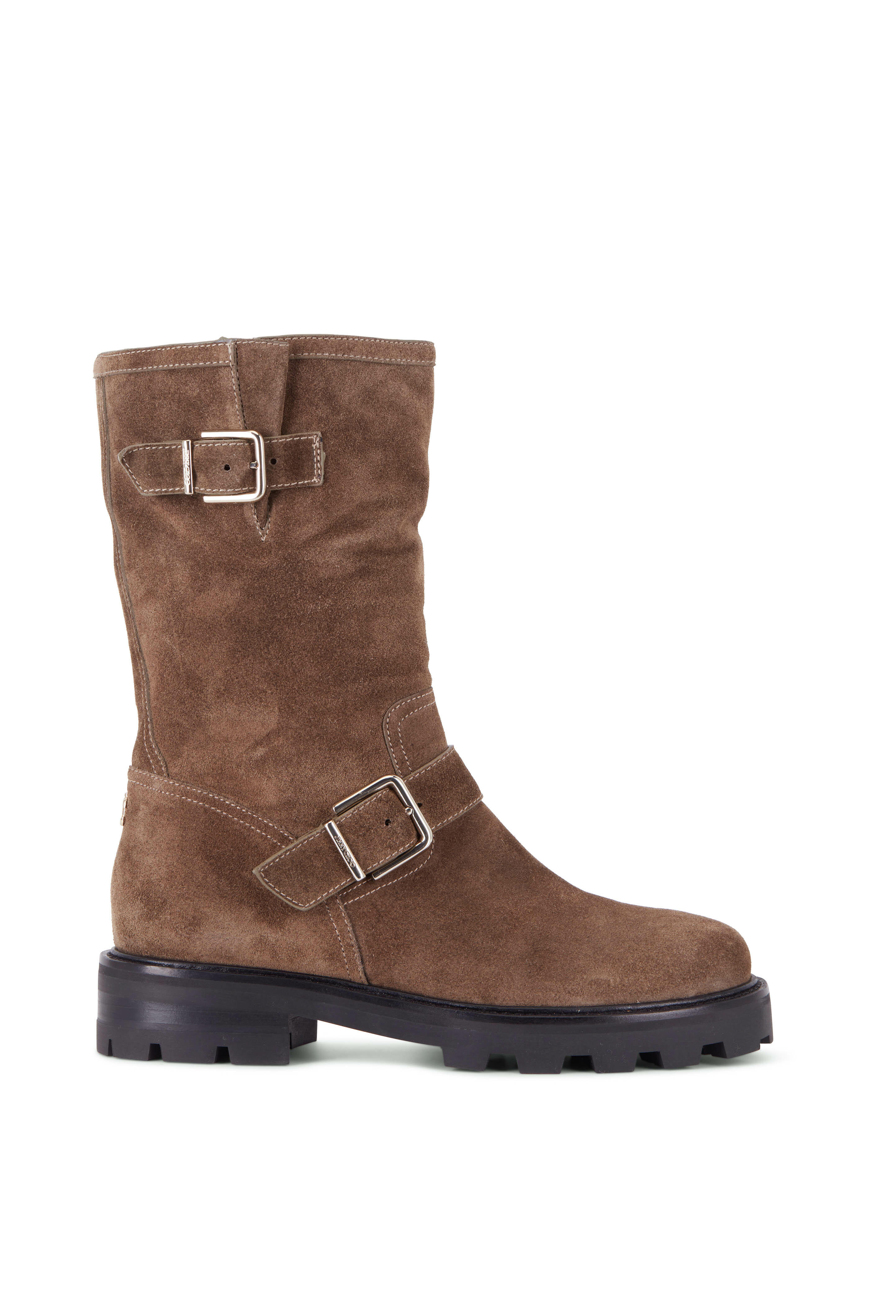 Jimmy Choo - Biker II Clay Suede Two Buckle Boot