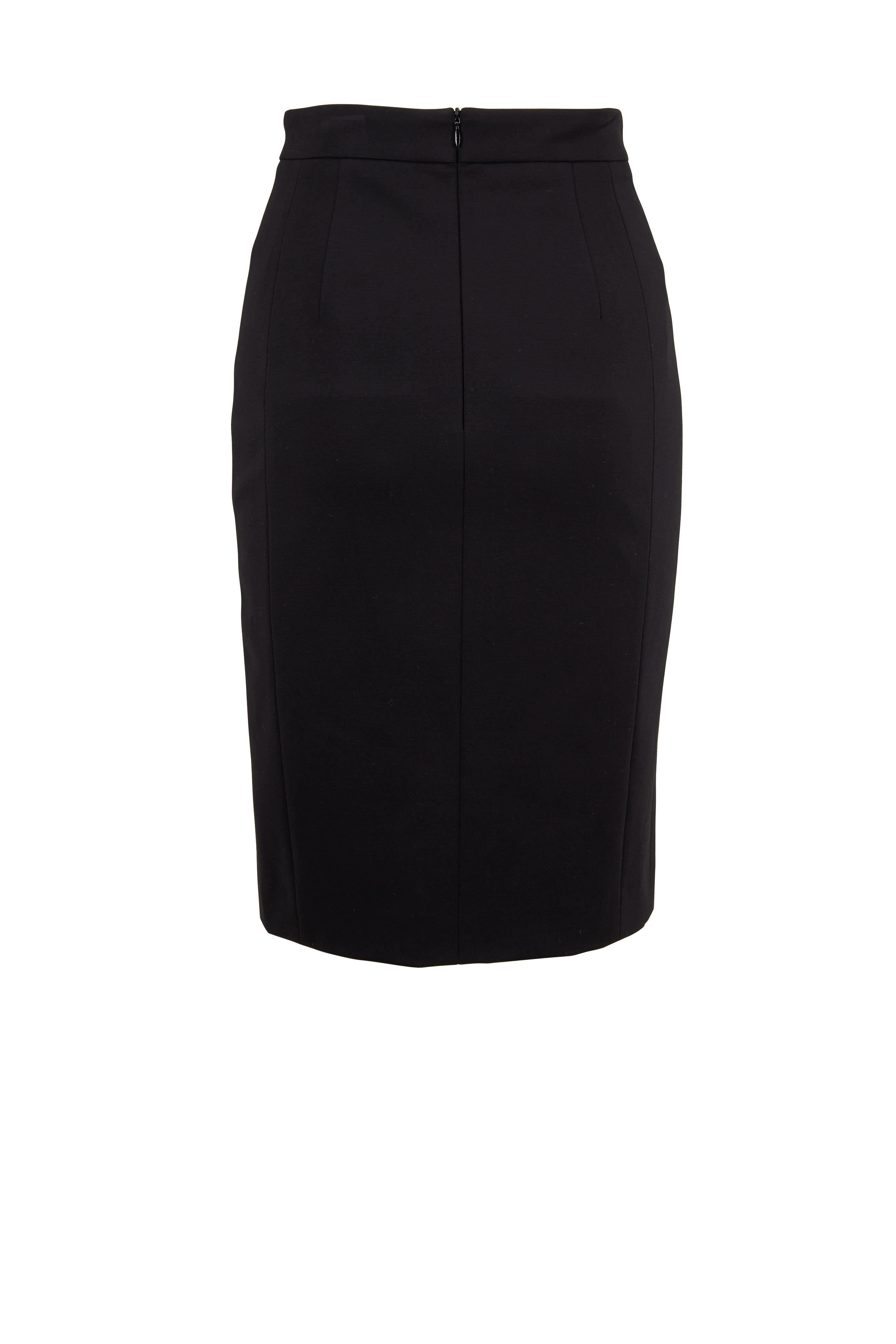 Akris Punto - Black Scuba Velvet Pencil Skirt | Mitchell Stores