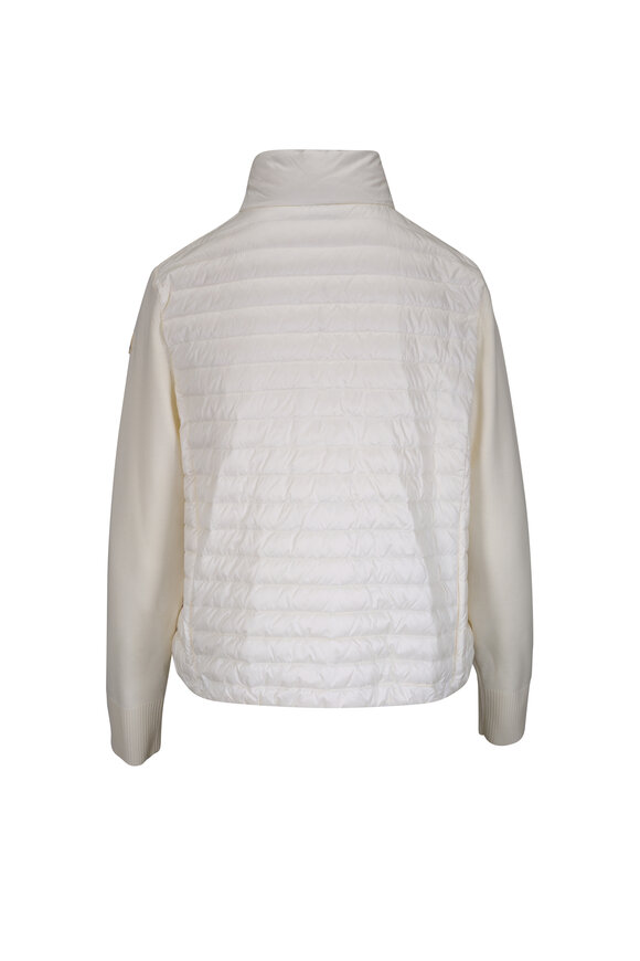 Moncler White Mixed Media Puffer Cardigan - view 3
