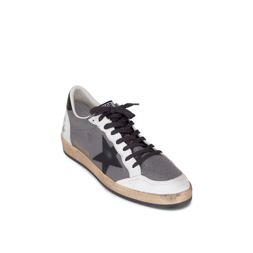Golden Goose - Ballstar Gray Leather & Black Star Sneaker