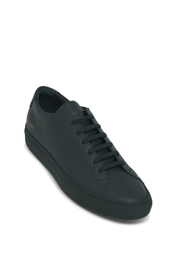 Common Projects Achilles Forest Green Leather Low Top Sneaker