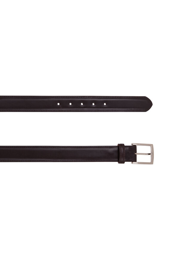 W Kleinberg Chocolate Leather Belt - view 2