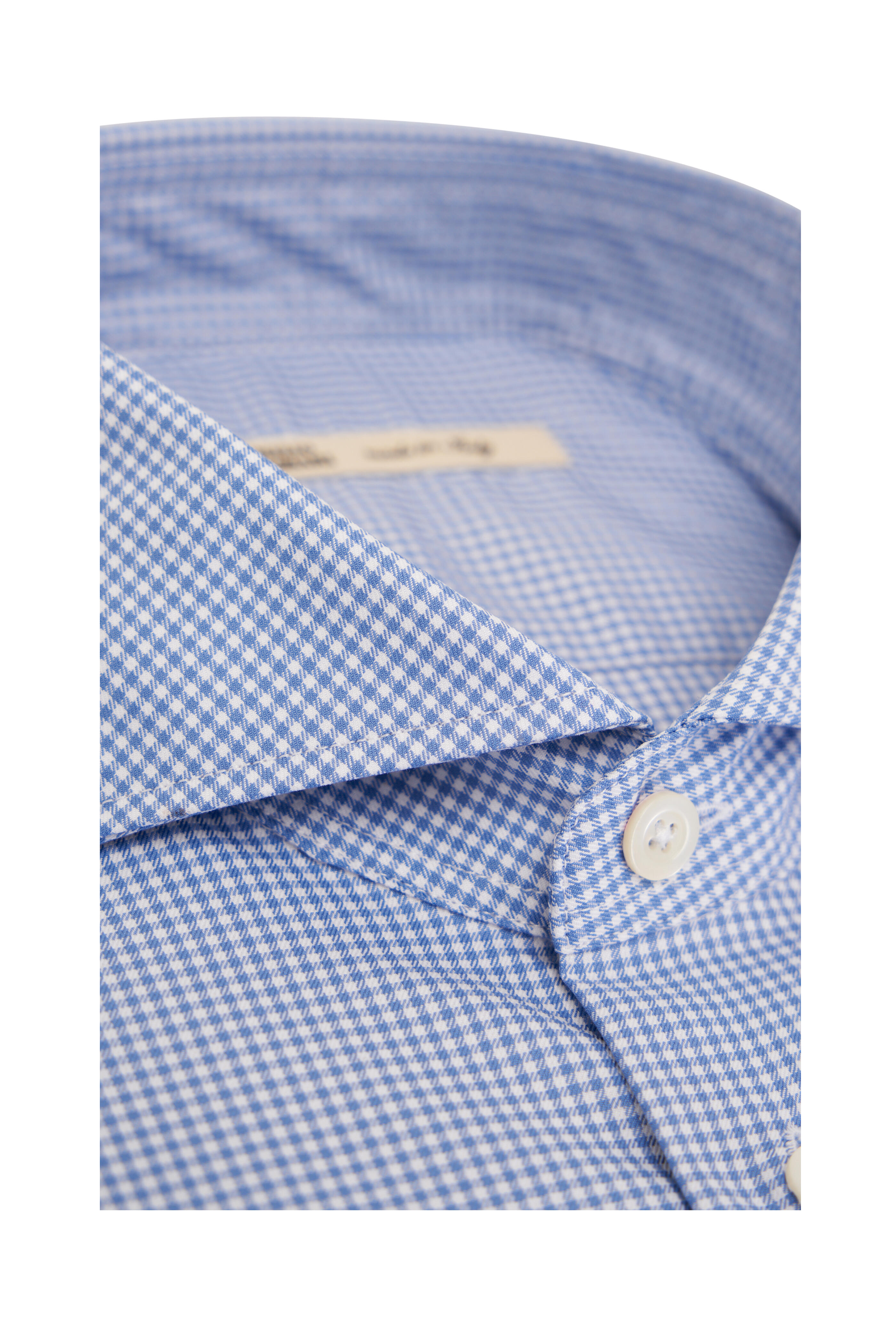 Maurizio Baldassari - Light Blue & White Mini Check Cotton Sport Shirt - view 2