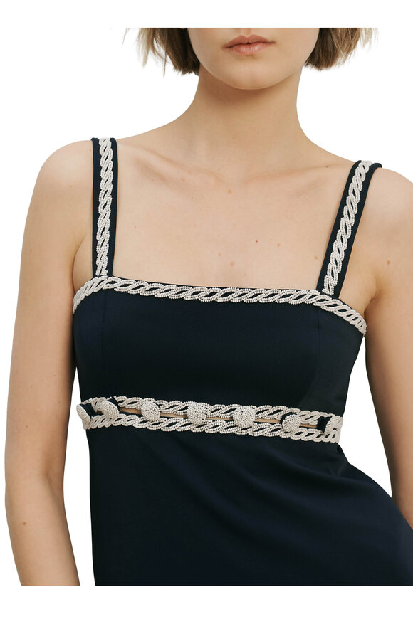 Veronica Beard Lunette Navy Beaded Mini Dress - view 5