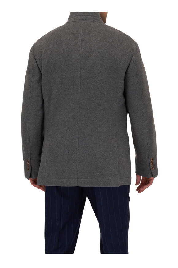 Brunello Cucinelli - Gray Solid Cashmere Coat