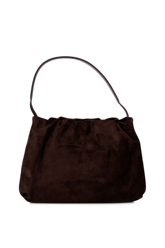 The Row - Bourse Ebony Suede Shoulder Bag
