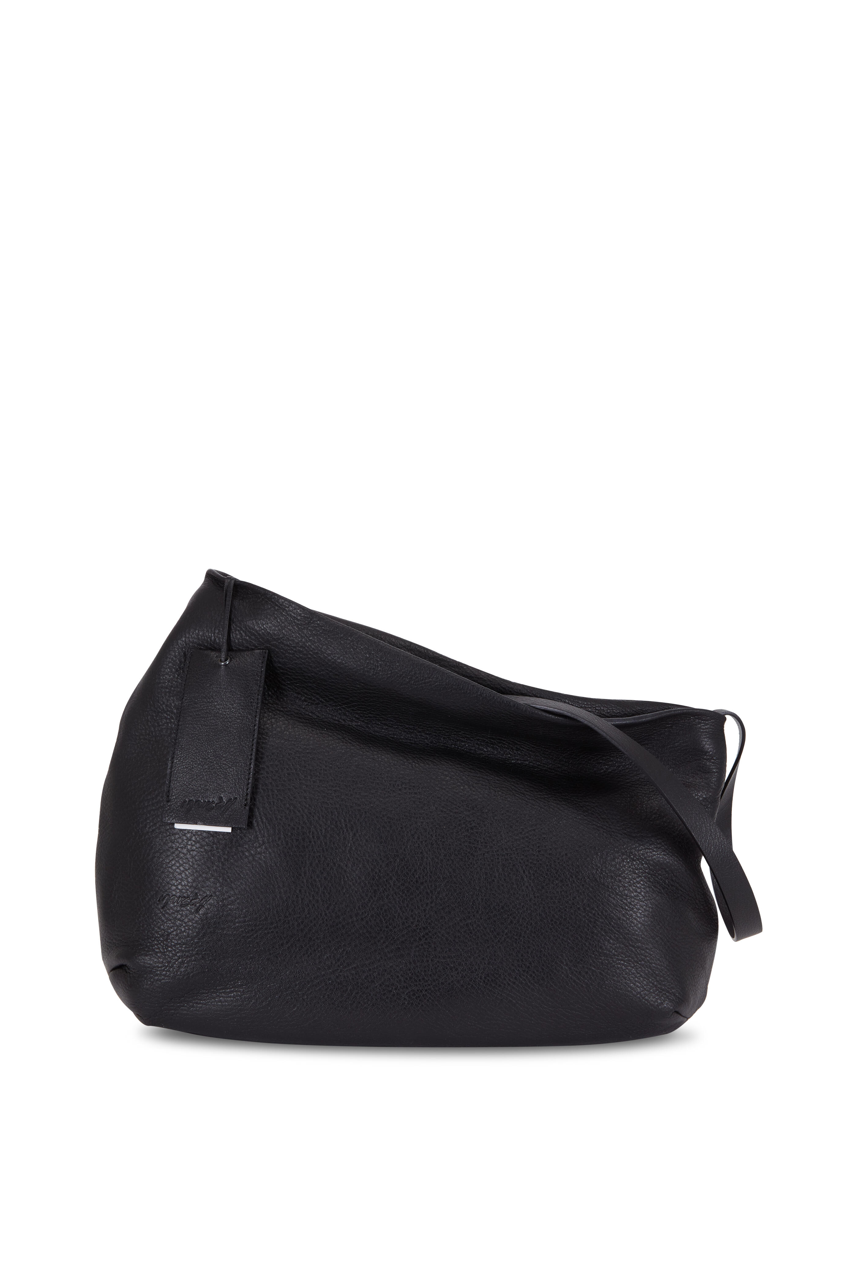Marsell - Black Leather Asymmetrical Large Shoulder Bag