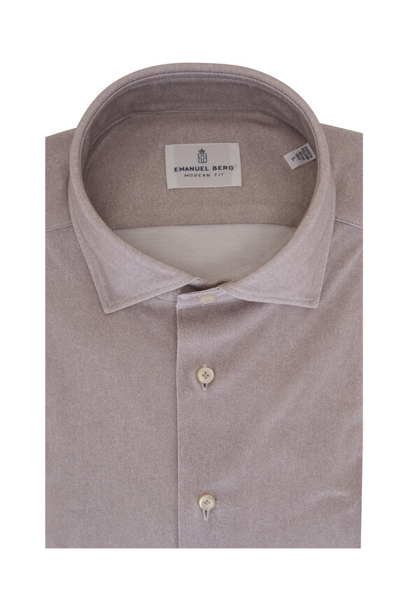 Emanuel Berg Light Gray 4-Way Stretch Shirt