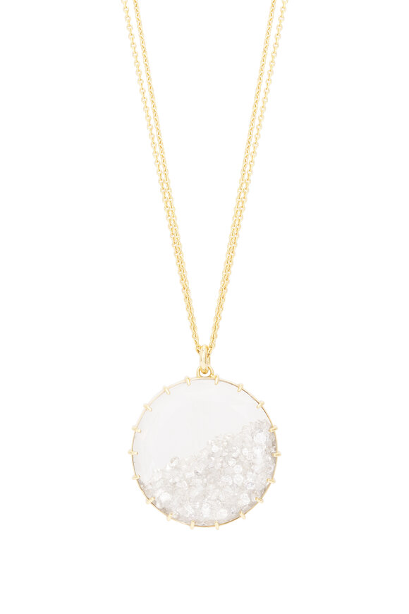 Renee Lewis 18k Yellow Gold 2 Chain Diamond Shake Necklace - view 2