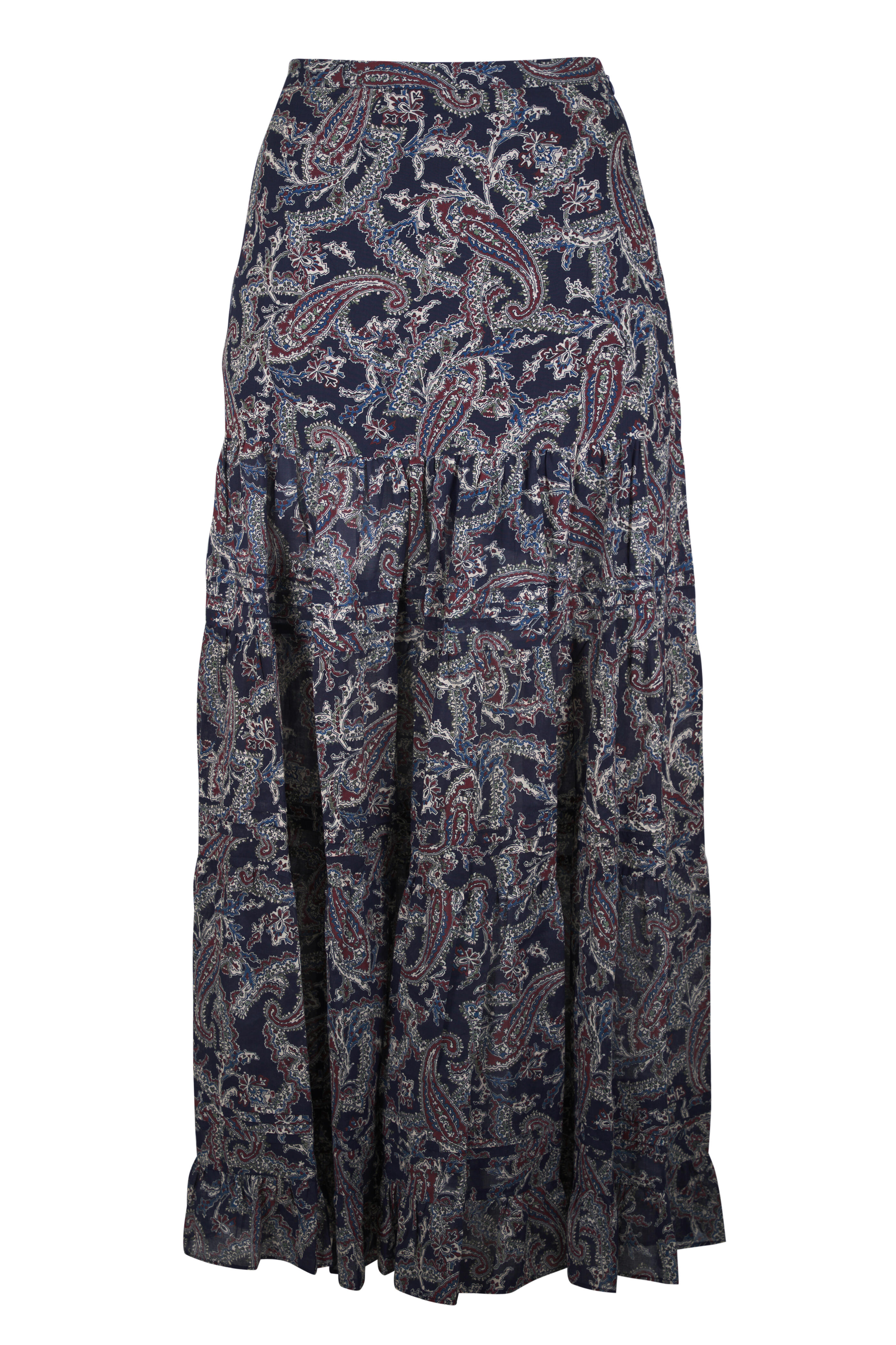 Veronica Beard - Heatheralyn Navy Multi Paisley Print Skirt - view 1