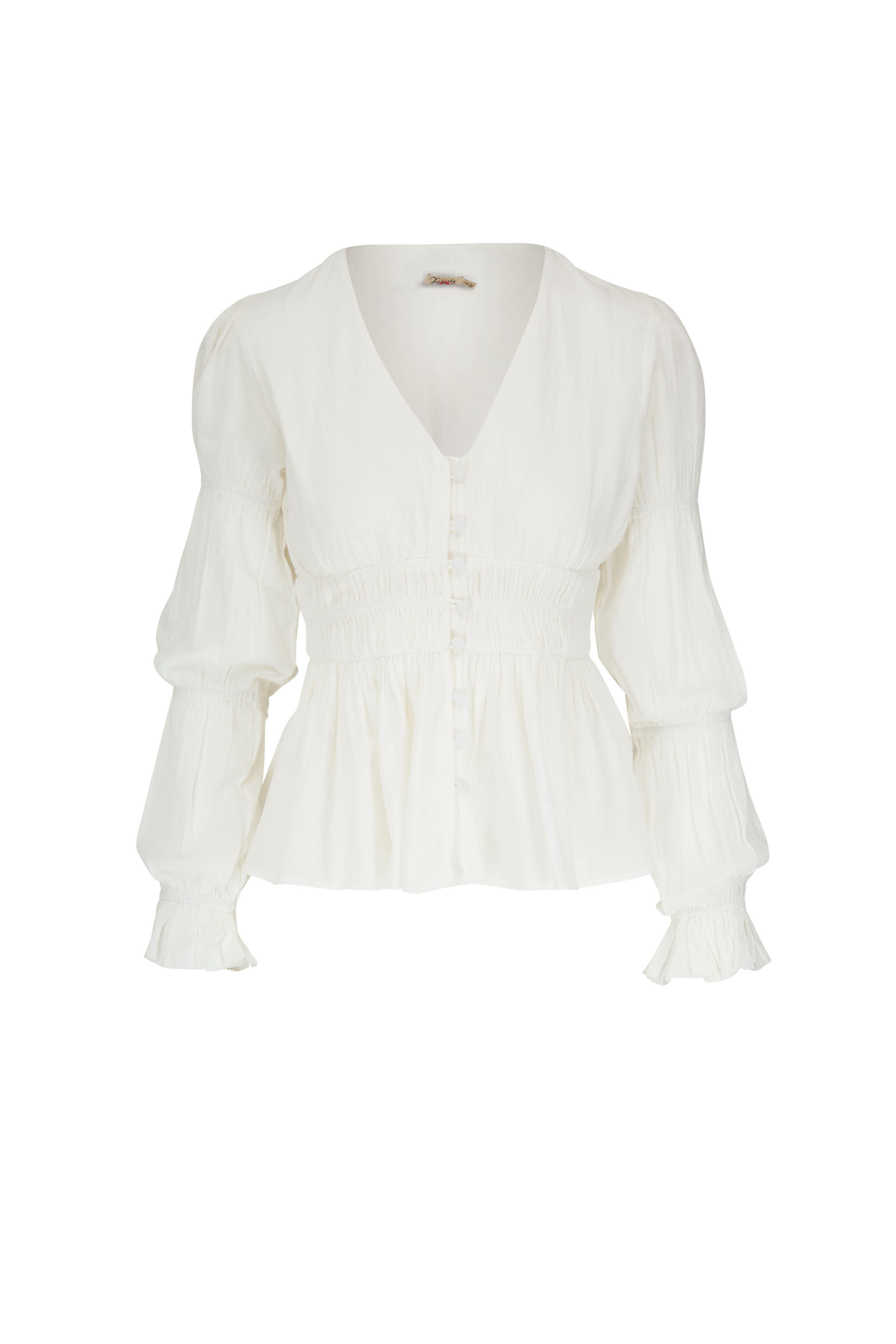 Faherty Brand - Colette White Cotton Blouse | Mitchell Stores