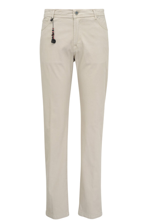 Marco Pescarolo Drill Beige Cotton & Cashmere Five Pocket Pant 