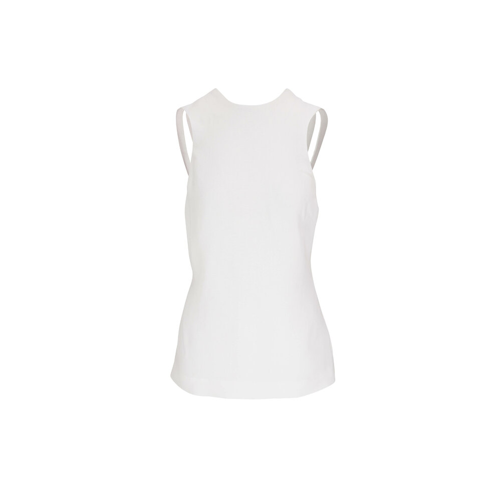 Tシャツ・カットソー KHAITE IVORY COTTON BLEND TOP Khaite - Corette Ivory Strappy Back Top | Mitchell Stores