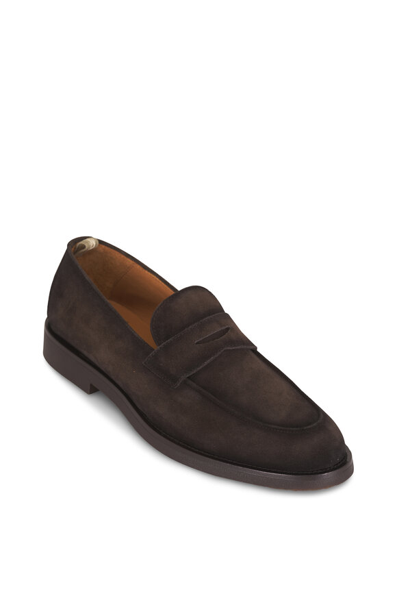 Officine Creative Dark Brown Suede Penny Loafer - view 1