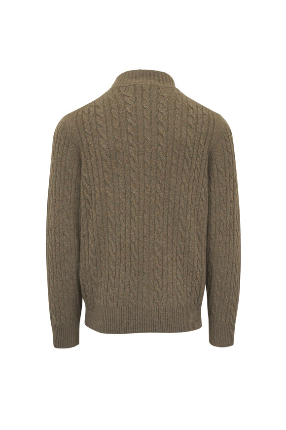 Loro Piana Treccia Wood Baby Cashmere Quarter Zip Sweater - view 2