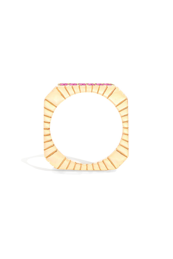 Campbell + Charlotte - Spark Etched Pink Sapphire Stacking Band Ring