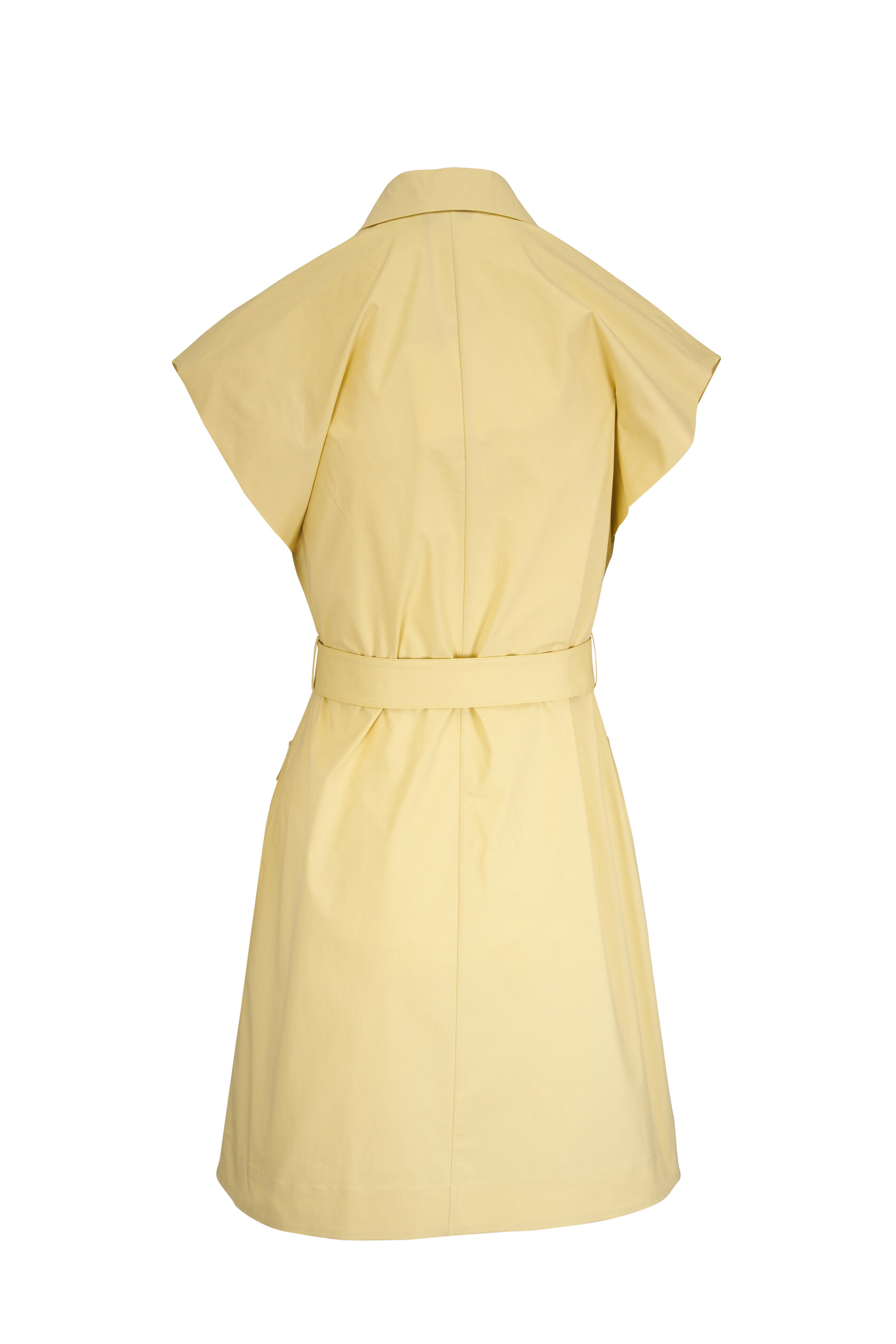 Antonelli - Kako Yellow Cap Sleeve Belted Mini Dress