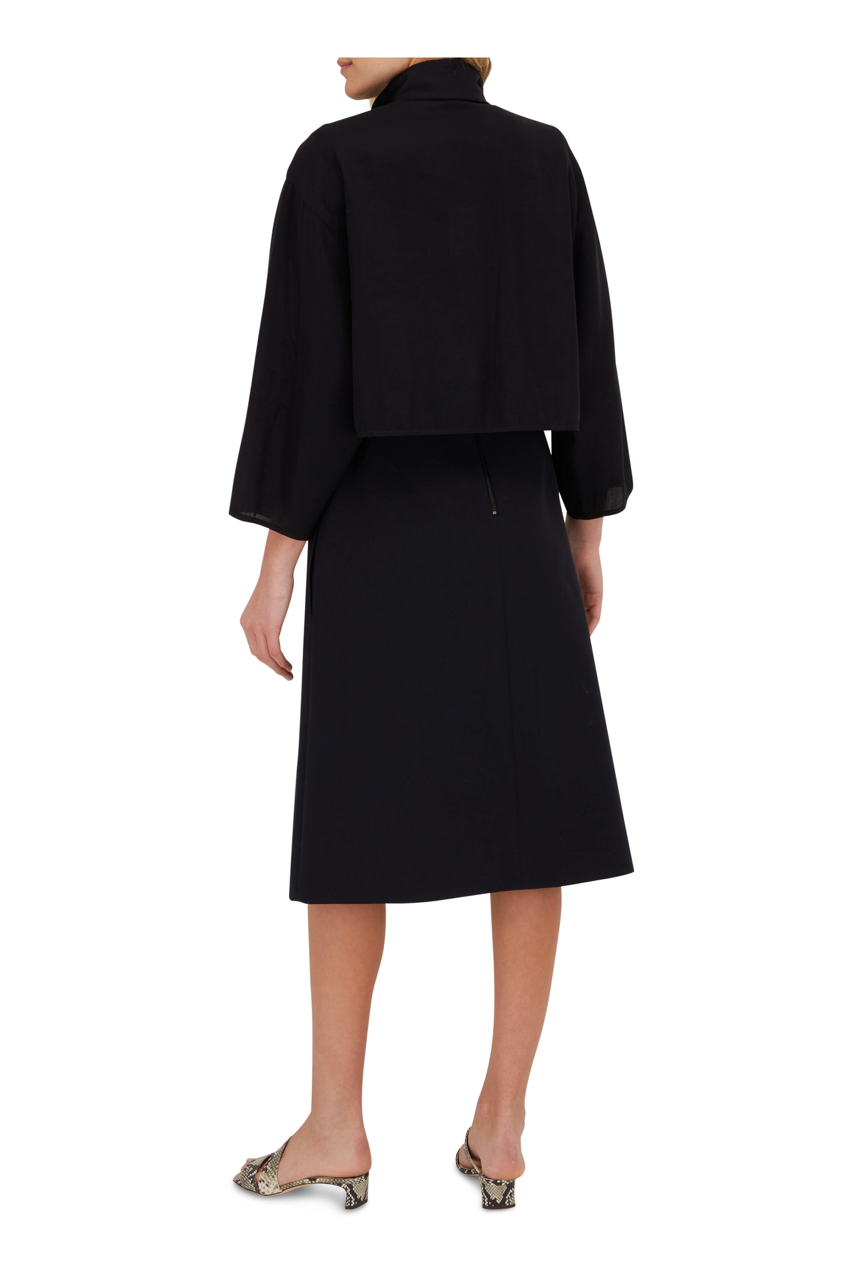 KZ_K Studio - Ise Navy Tech Stretch Crepe Skirt