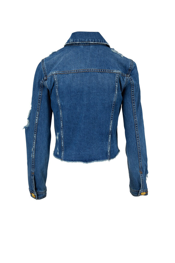 Veronica Beard - Cara Medium Wash Distressed Jean Jacket