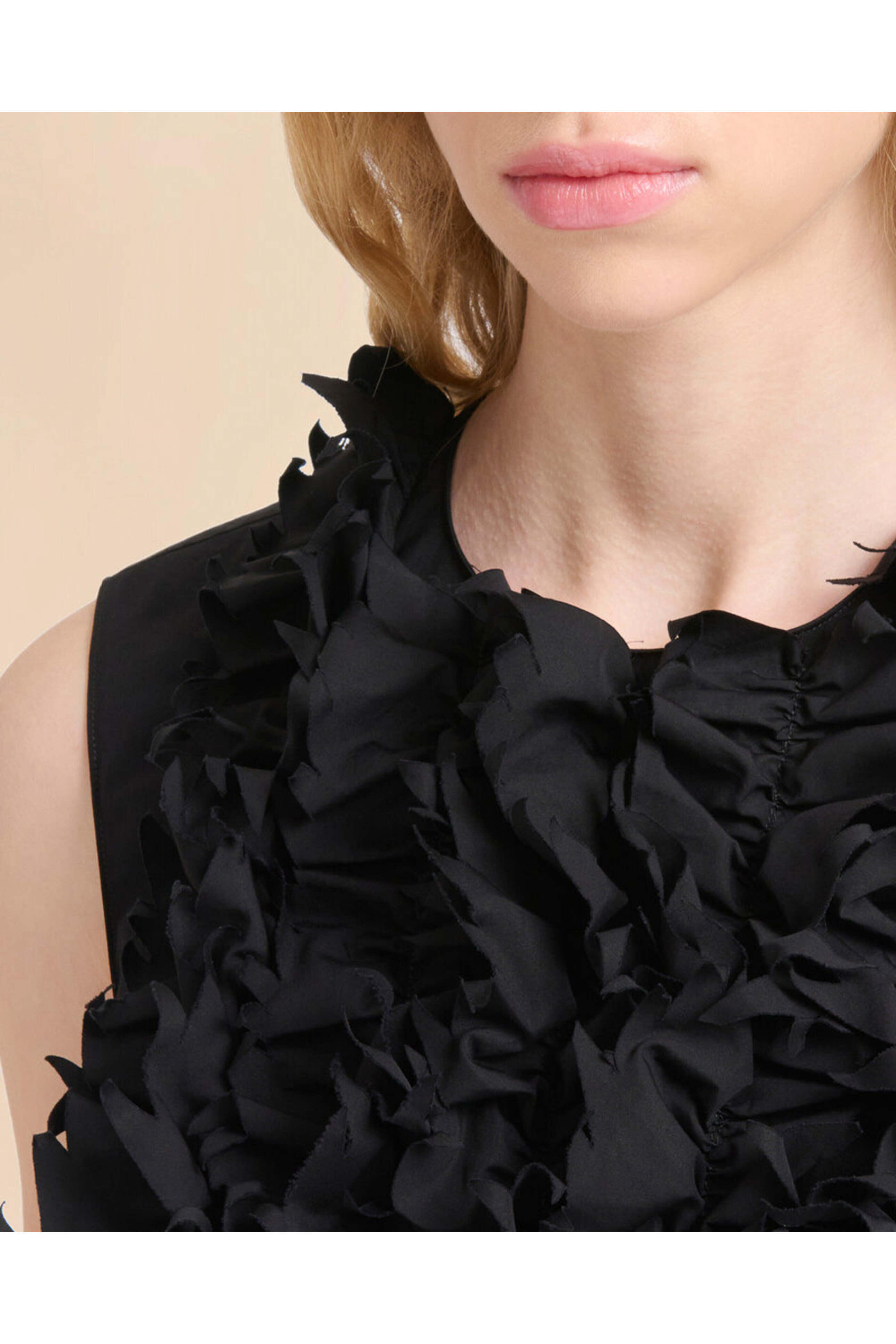 Marni - Black Sleeveless Ruffle Front Blouse