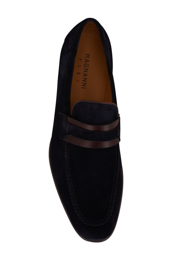 Magnanni - Daniel Navy Suede & Brown Leather Loafer