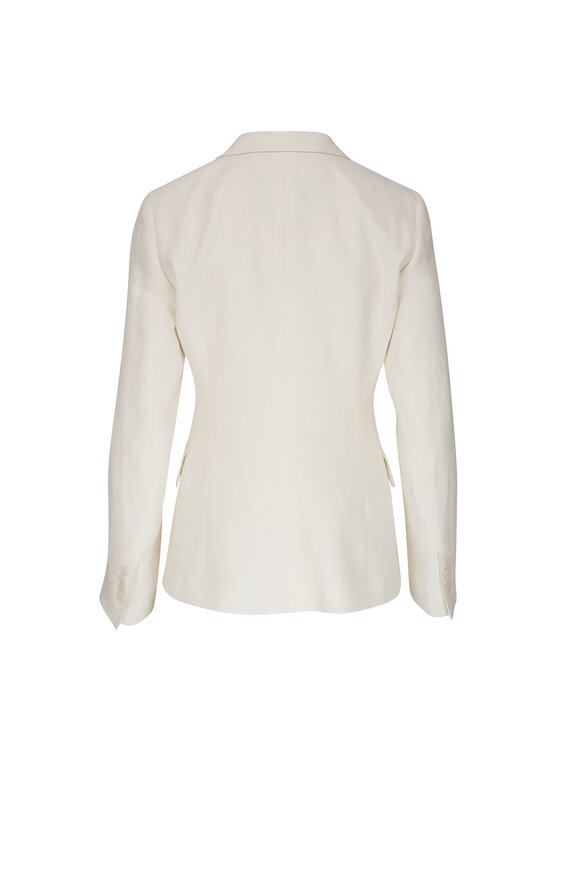 Kiton - White Linen Single Button Jacket