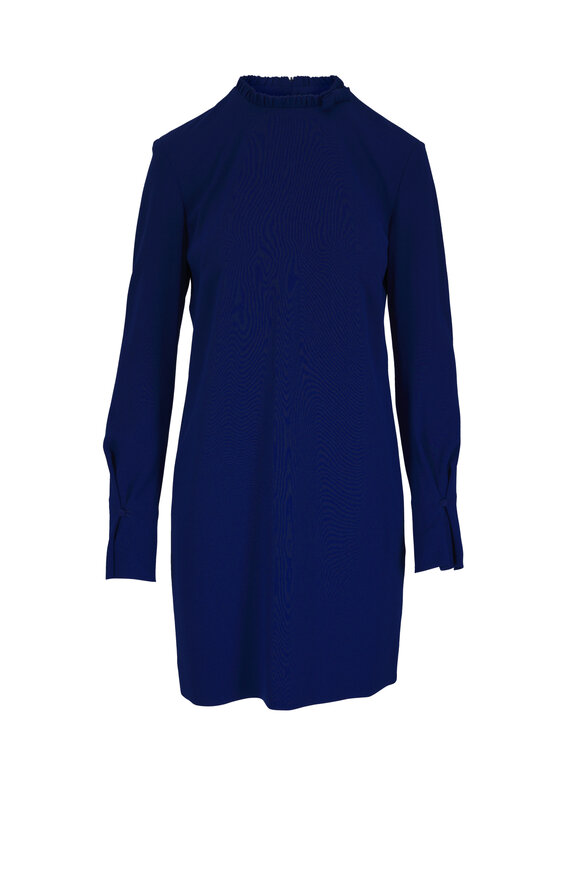 Dorothee Schumacher Statement Drape Ocean Blue Mini Dress - view 1