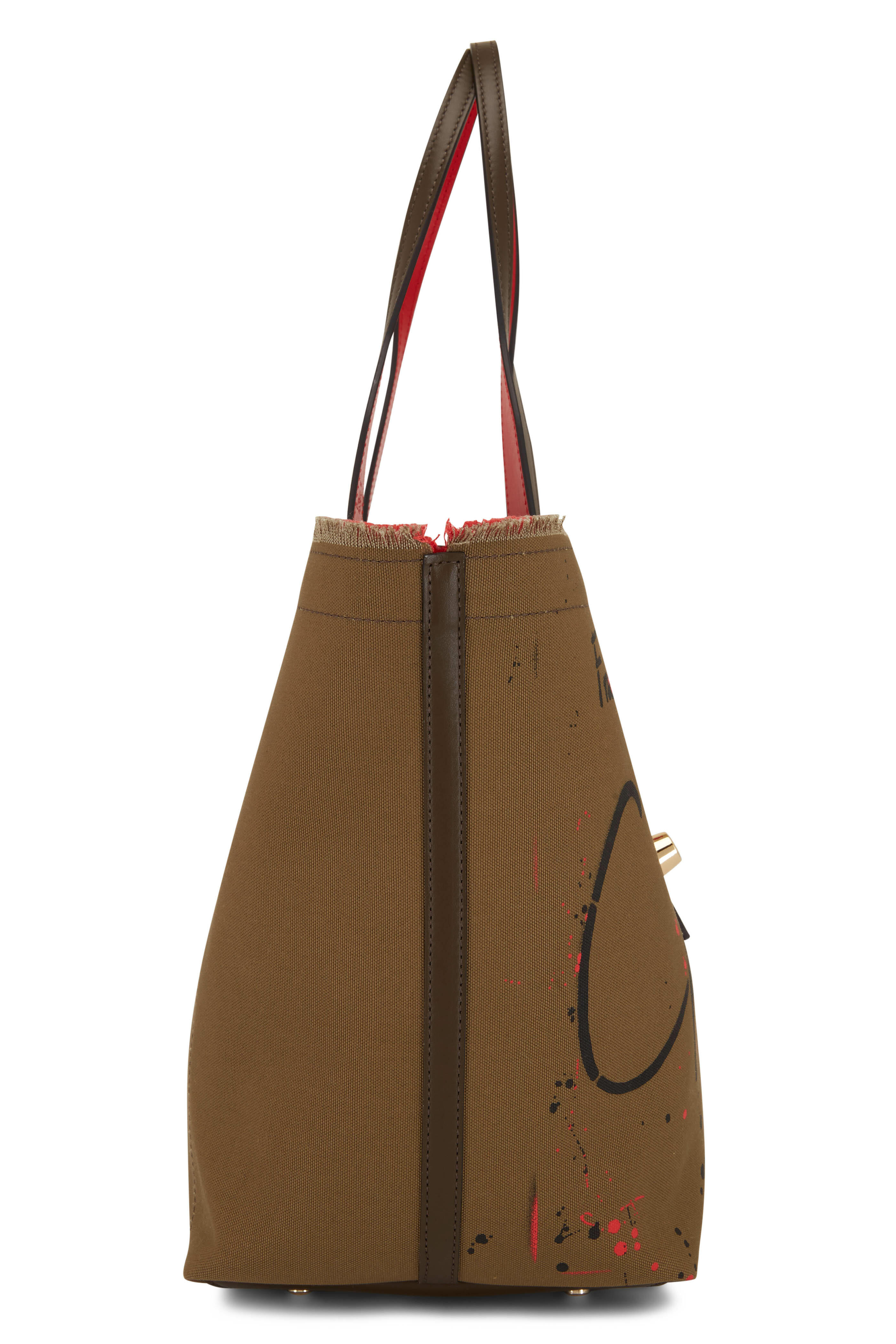 CHRISTIAN LOUBOUTIN Logo-Embossed Canvas and Leather Tote Bag for