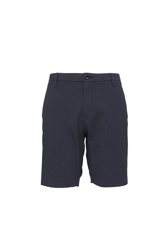 Deke Oasis Indigo Check Seersucker Bermuda Shorts