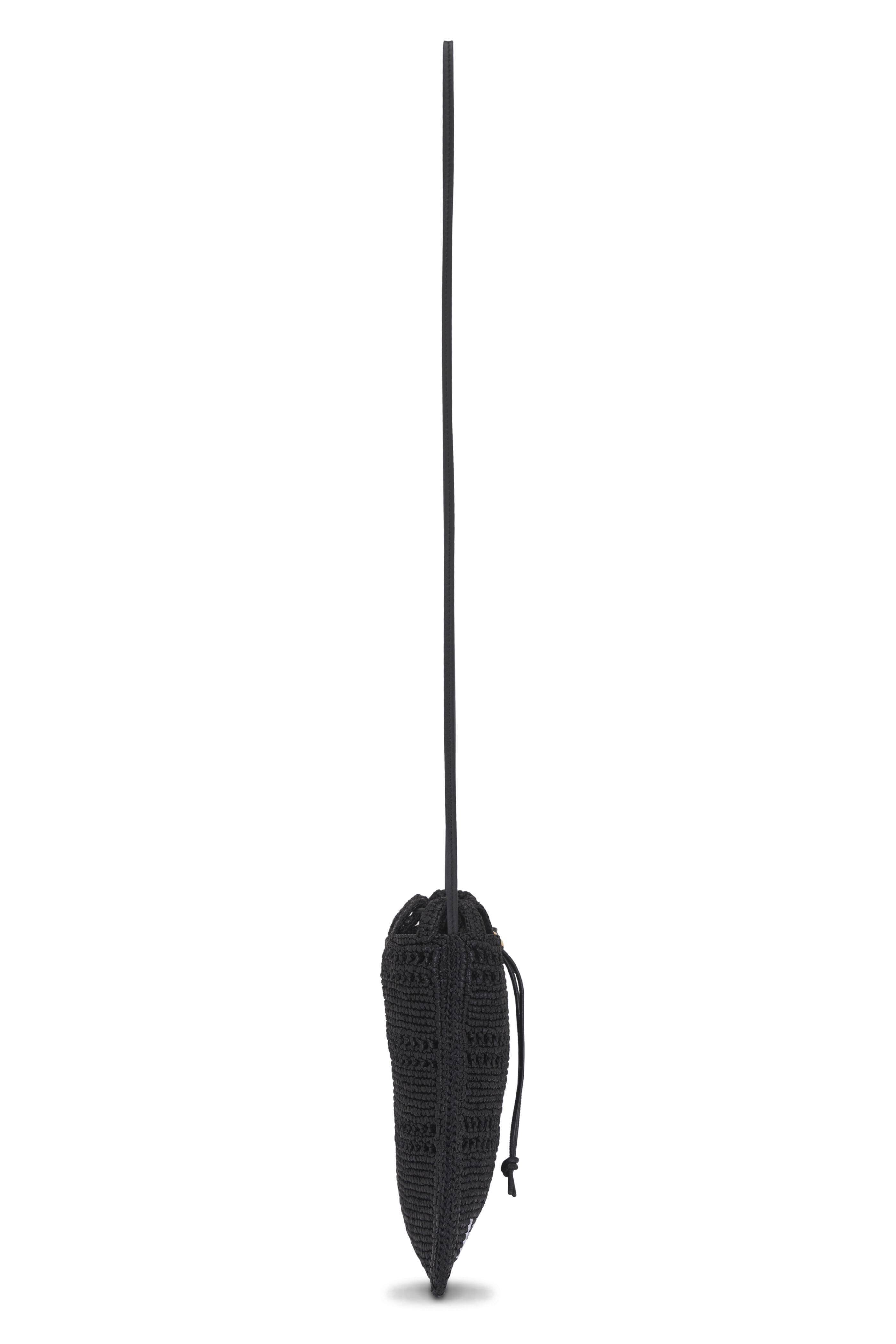 Loewe - Black Raffia Drawstring Crossbody Bag