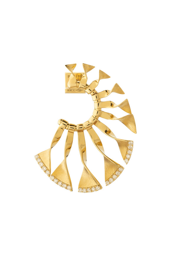 Peruffo 18k Yellow Gold Ribbons Pendant Earring - view 1