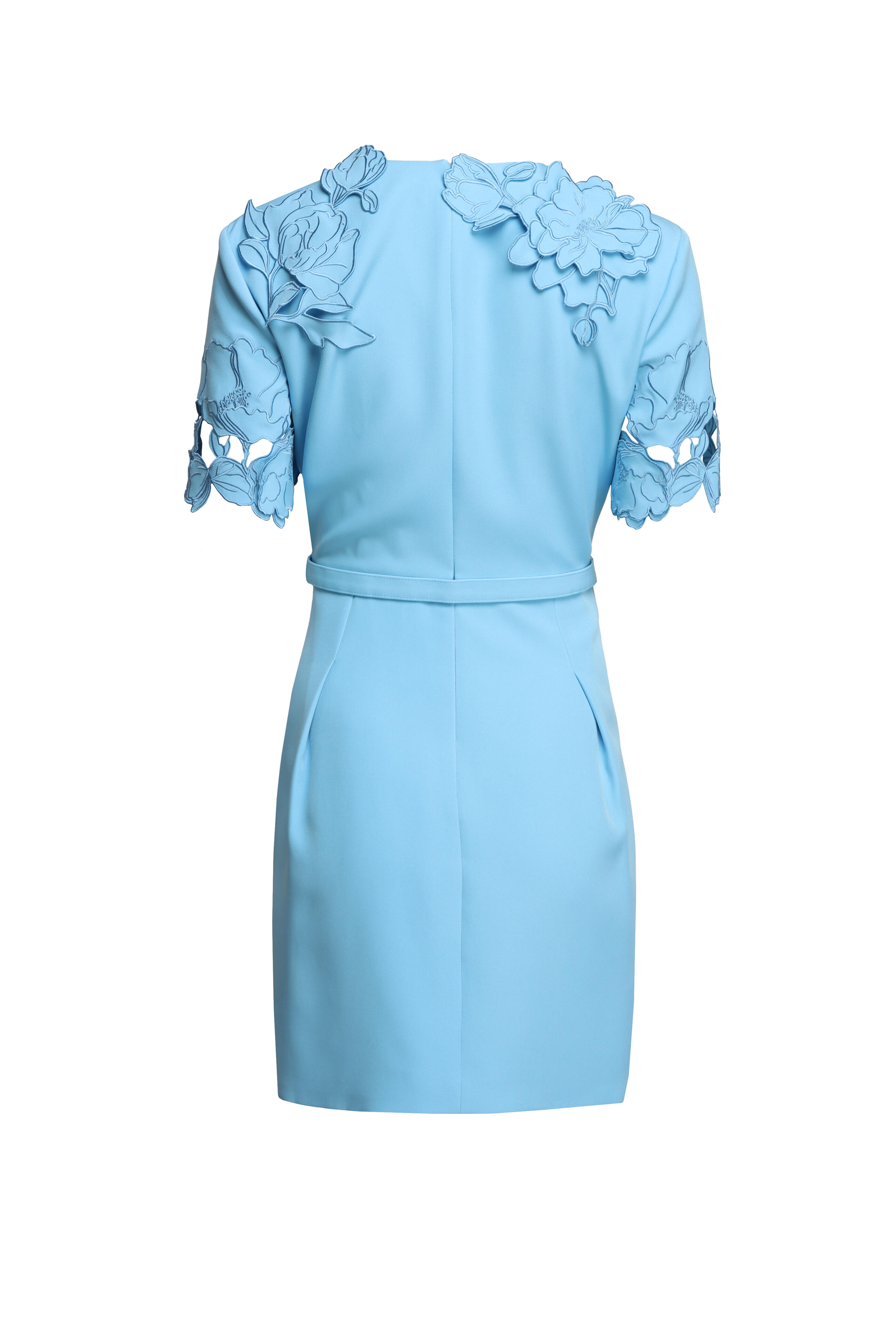Leo Lin - Aurelie Cornflower Blue Applique Mini Dress