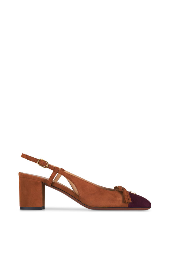 Valentino Garavani Camel Valet Du Roi Kid Slingback Pump, 60mm - view 4