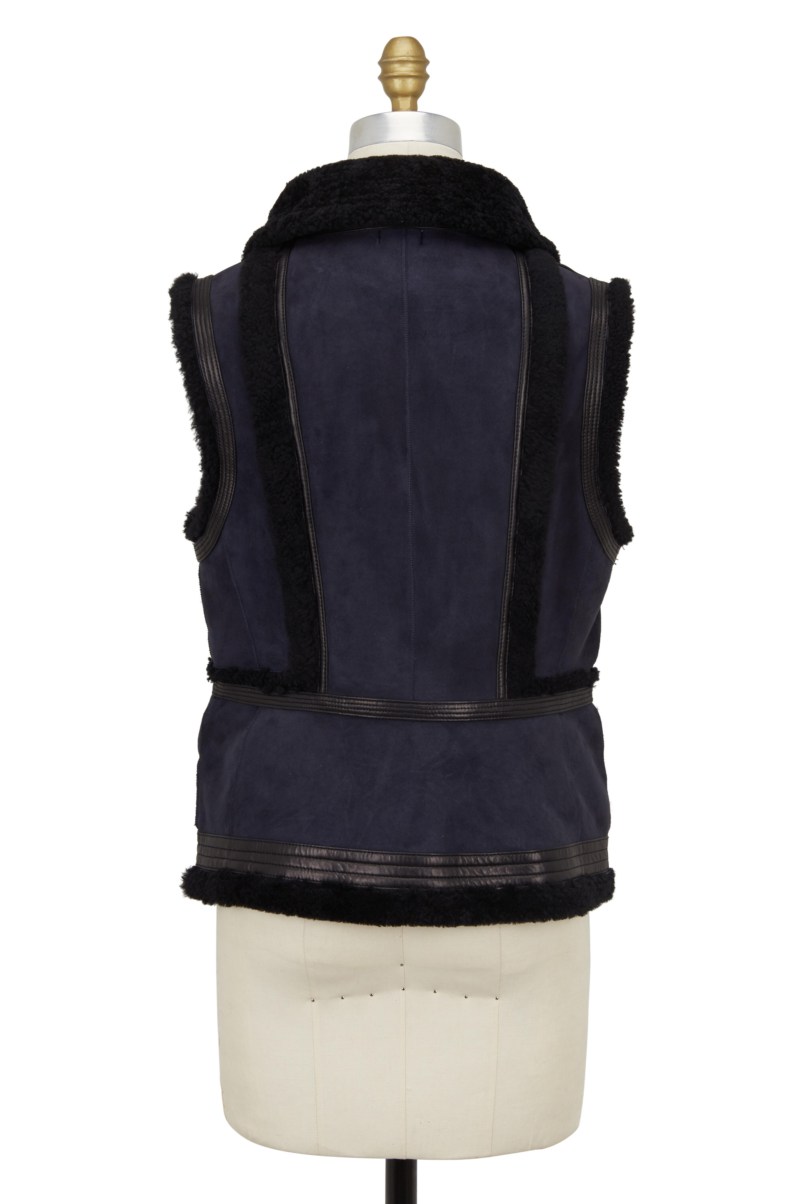 Vince - Coastal Blue Shearling & Leather Vest