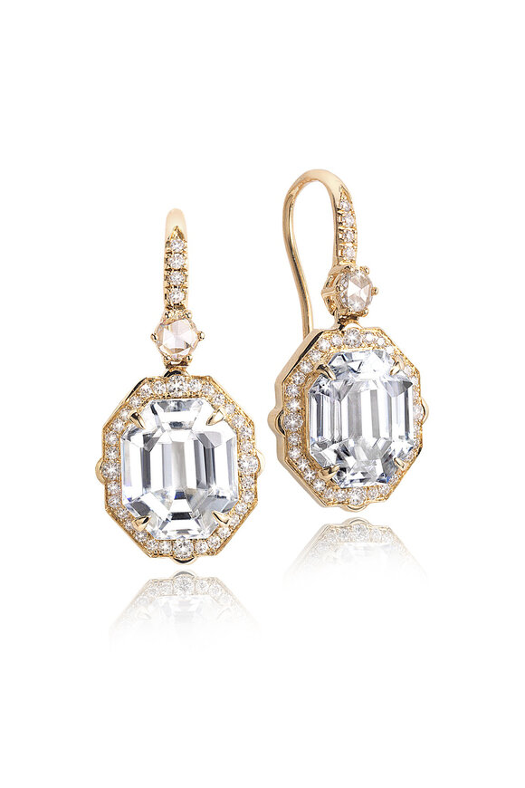 Nam Cho 18k Yellow Gold Asscher Octagon Small Drop Earring