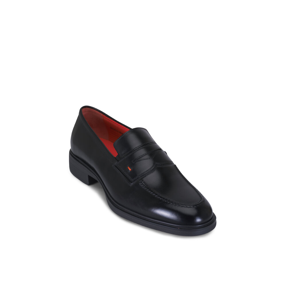 Leather lace ups Santoni Black size 37.5 IT in Leather