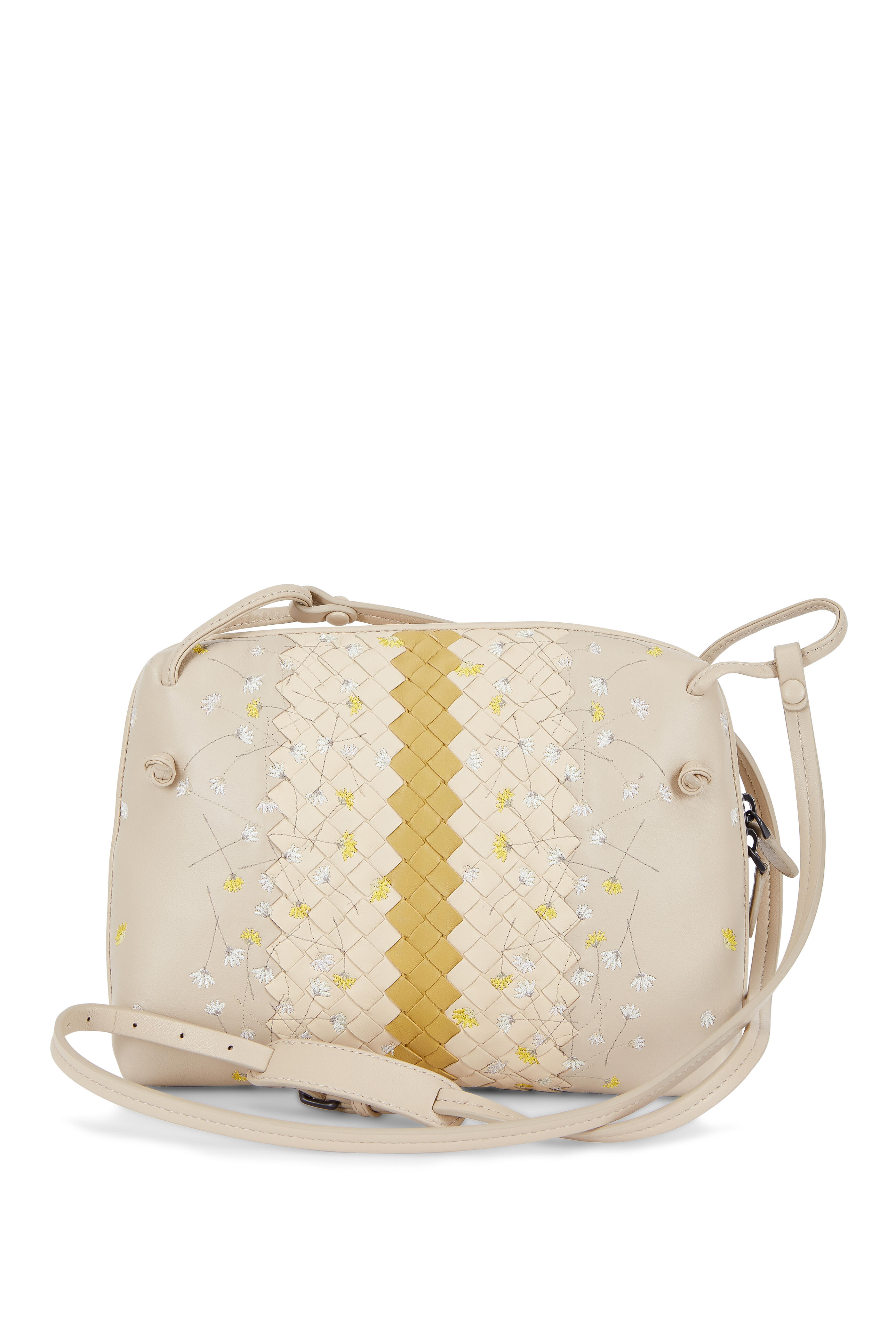 Bottega Veneta - Pillow Light Taupe Floral Embroidered Crossbody