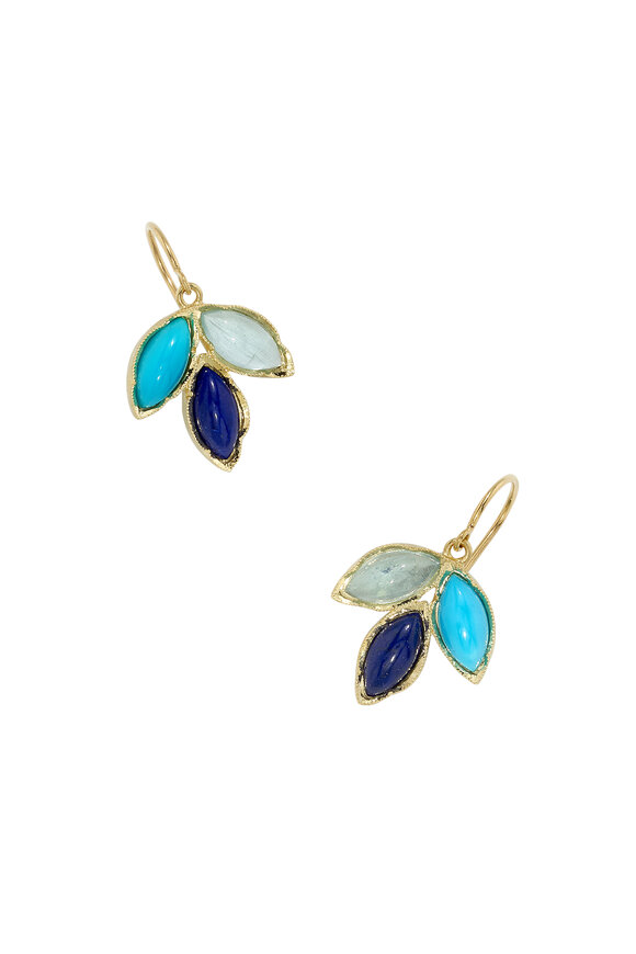 Irene Neuwirth - Aquamarine, Turquoise & Lapis Drop Earrings