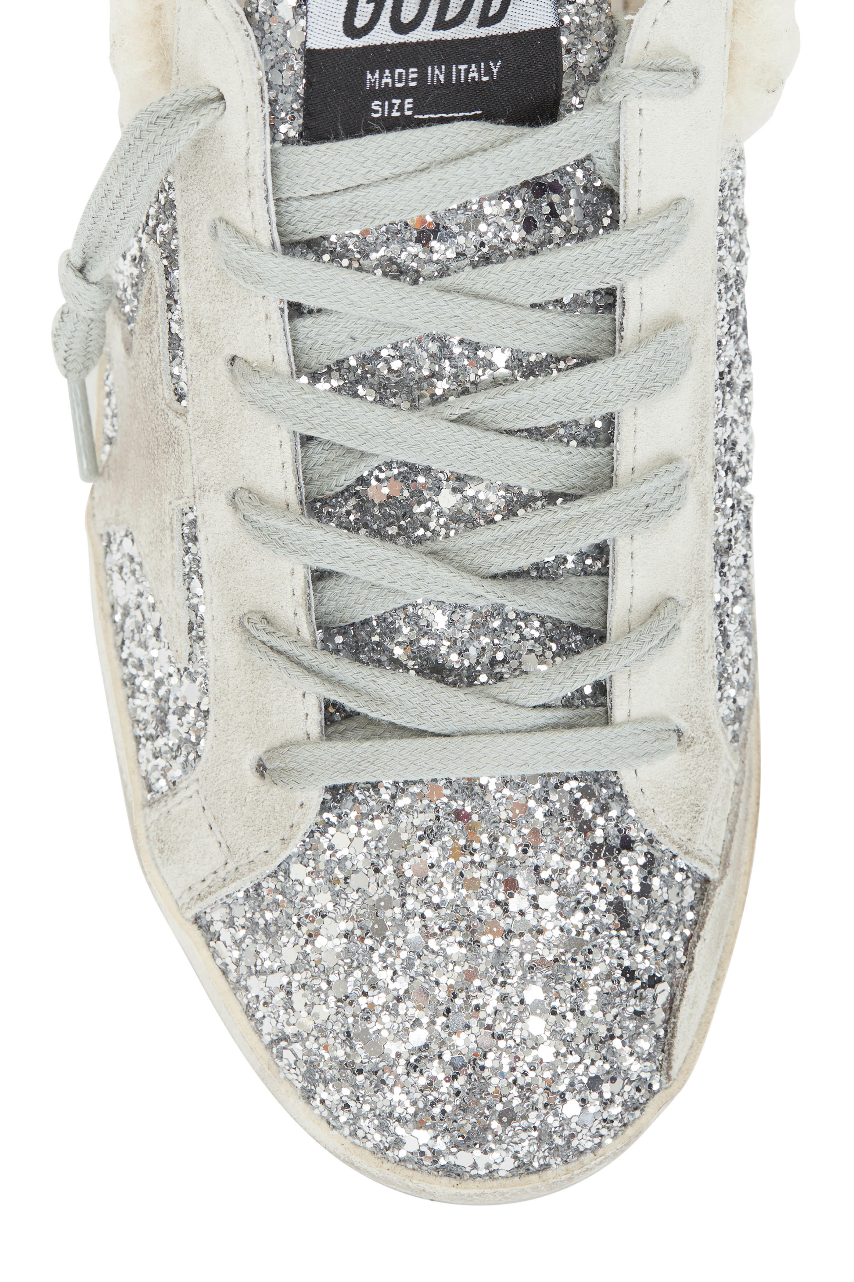 シューズ・サンダルその他 Golden  White/silver Super-Star sneakers with shearling Women's Super-Star with shearling lining and silver glitter star