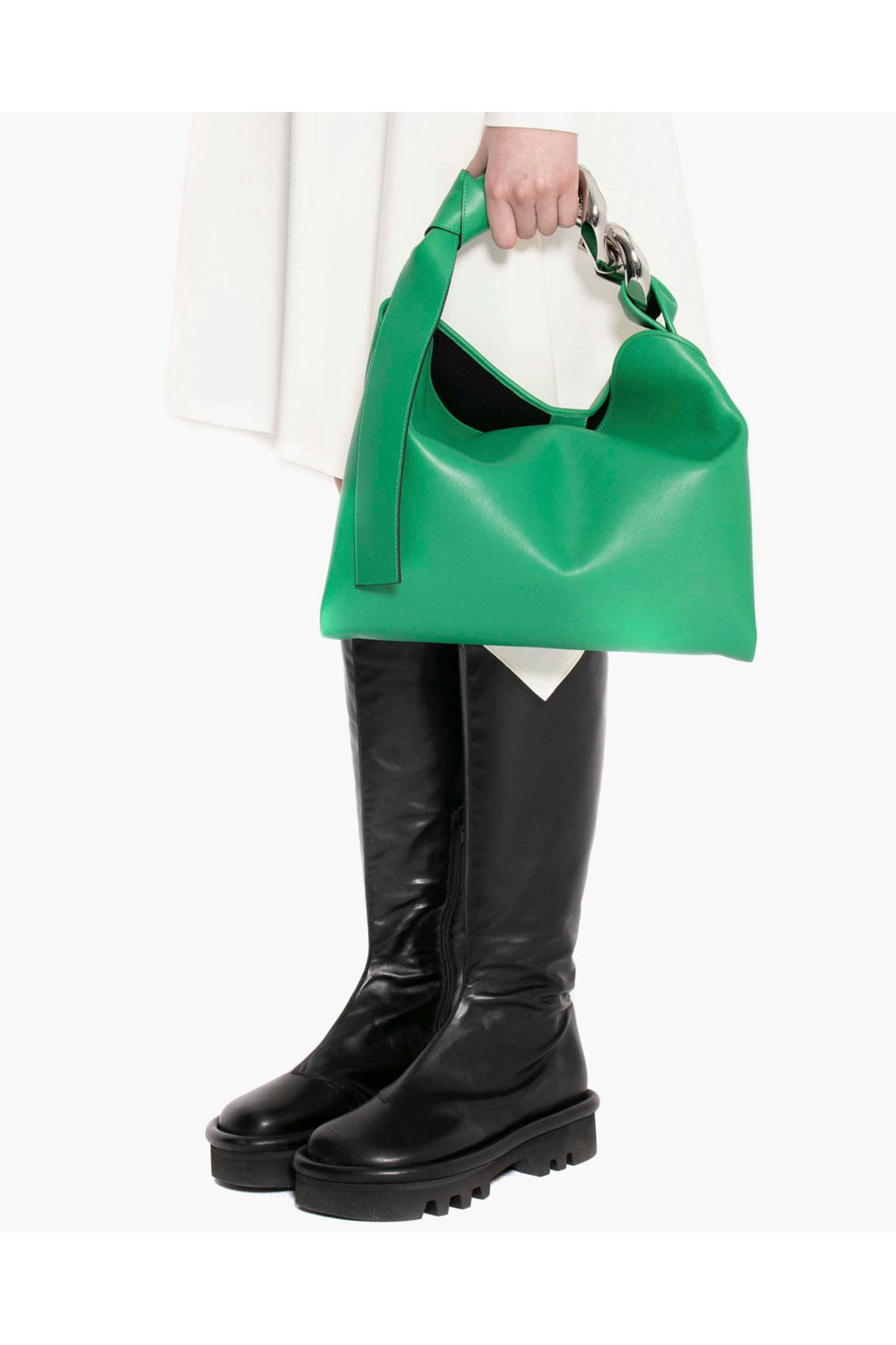 Jw Anderson - Small Chain Hobo Bag in Bright Green