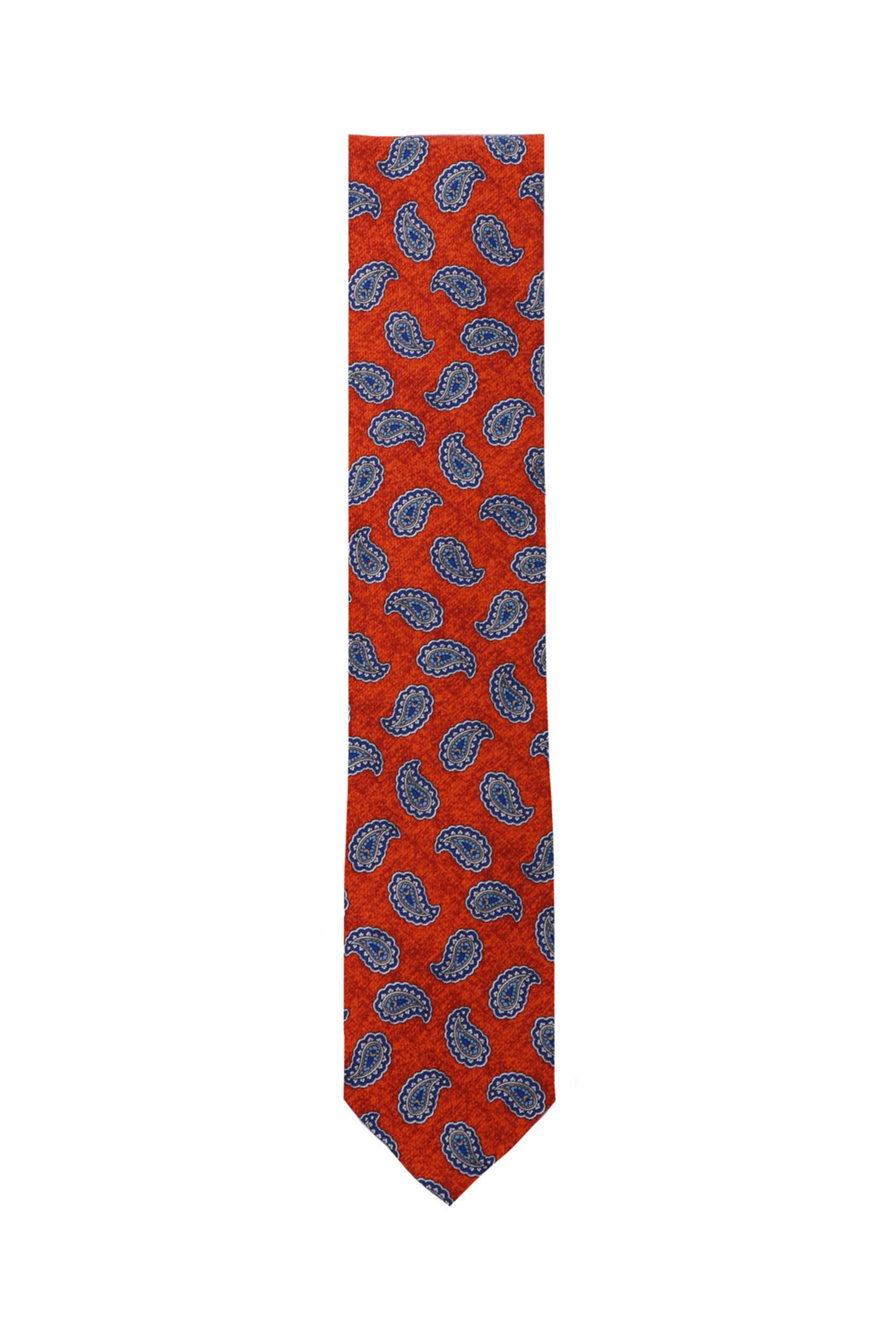 Geoff Nicholson - Orange and Blue Paisley Silk Tie