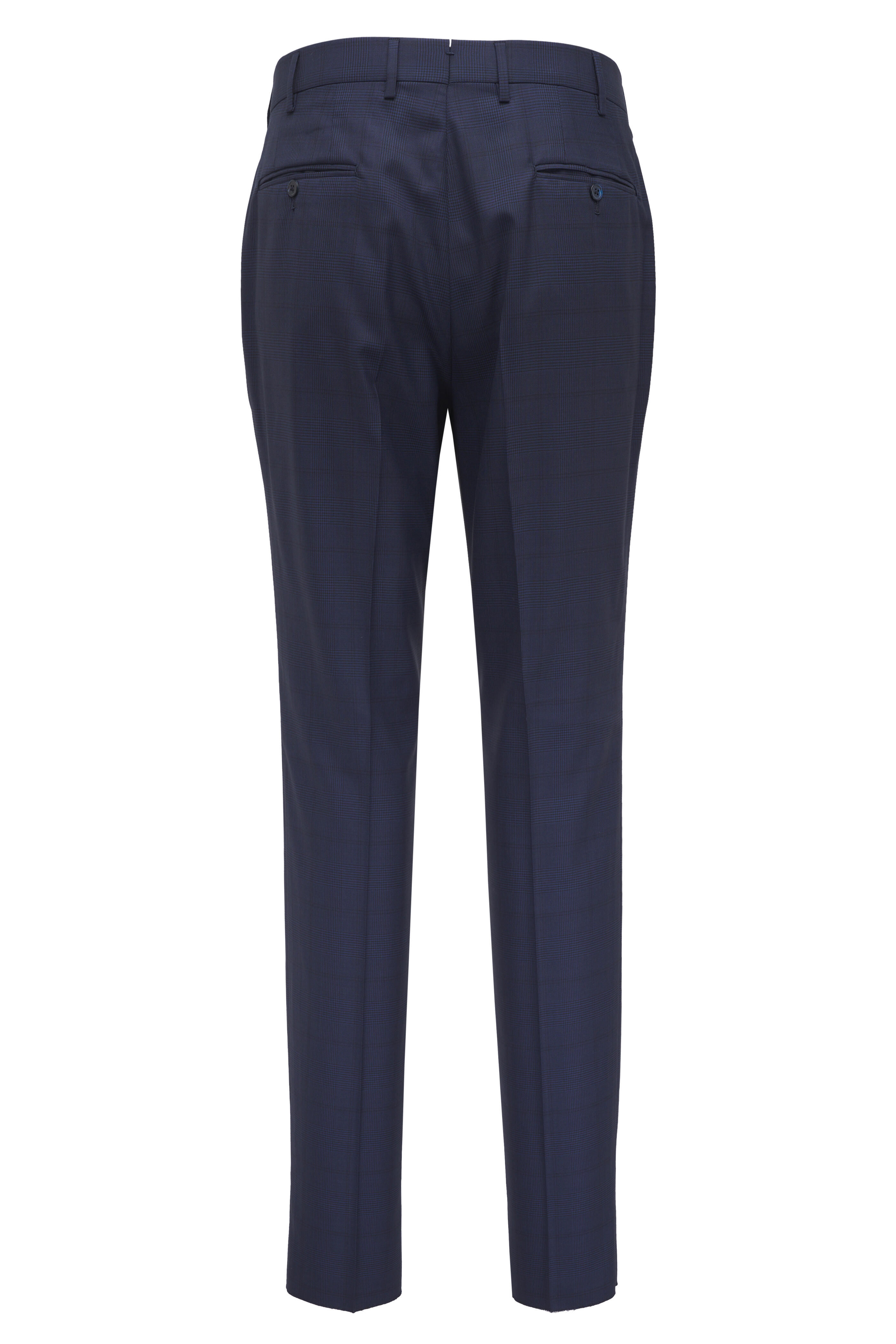 Isaia - Navy Blue Tonal Wool Plaid Suit