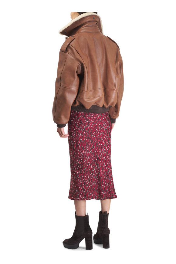Saint Laurent Aviator Terracotta Leather Jacket - view 3