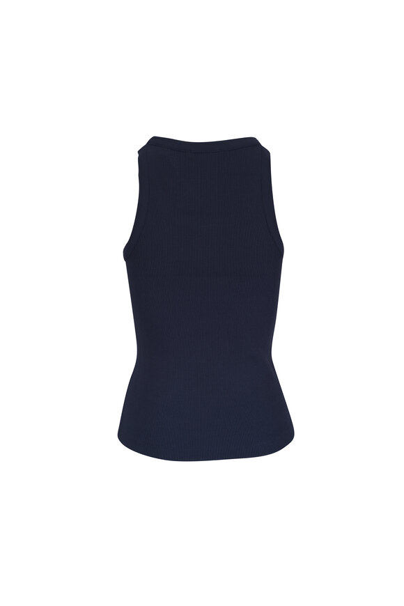 Vince Coastal Blue Ribbed Tank - view 2