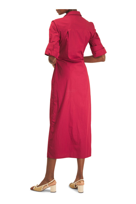 TWP New Earl Karanda Red Cotton Wrap Dress - view 4